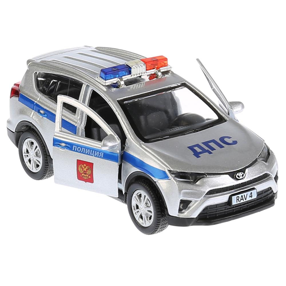 ТМ Технопарк.Машина металл"TOYOTA RAV4 ПОЛИЦИЯ",дл 12 см, св-зв, откр дв, багаж, инерц. в кор.2*36шт