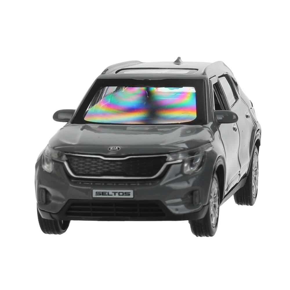 Машина металл KIA seltos длина 12 см, двери, багажник., инерц, серый, кор. Технопарк в кор.2*36шт