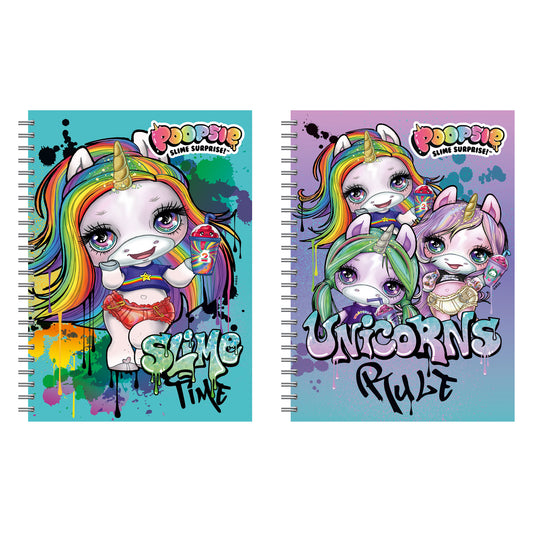 Записная книжка 32л А6 скрепка Poopsie клетка выб УФ двойной