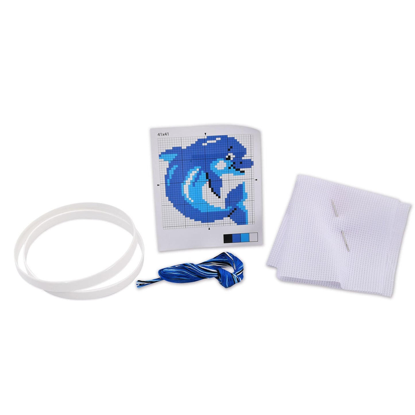 Набор для творчества. Вышивка "Дельфин" (с рамкой и пяльцами)