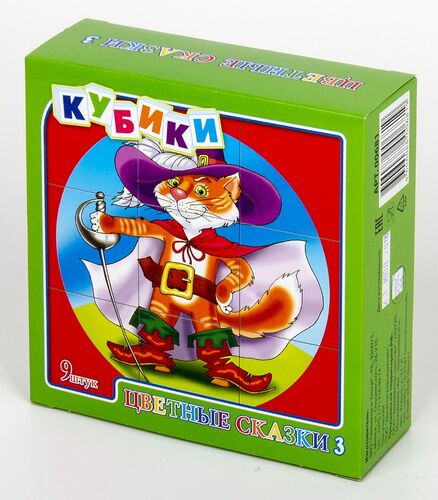 Cubes "Цветные сказки-3" (sans autocollants) 9 pièces art.00681