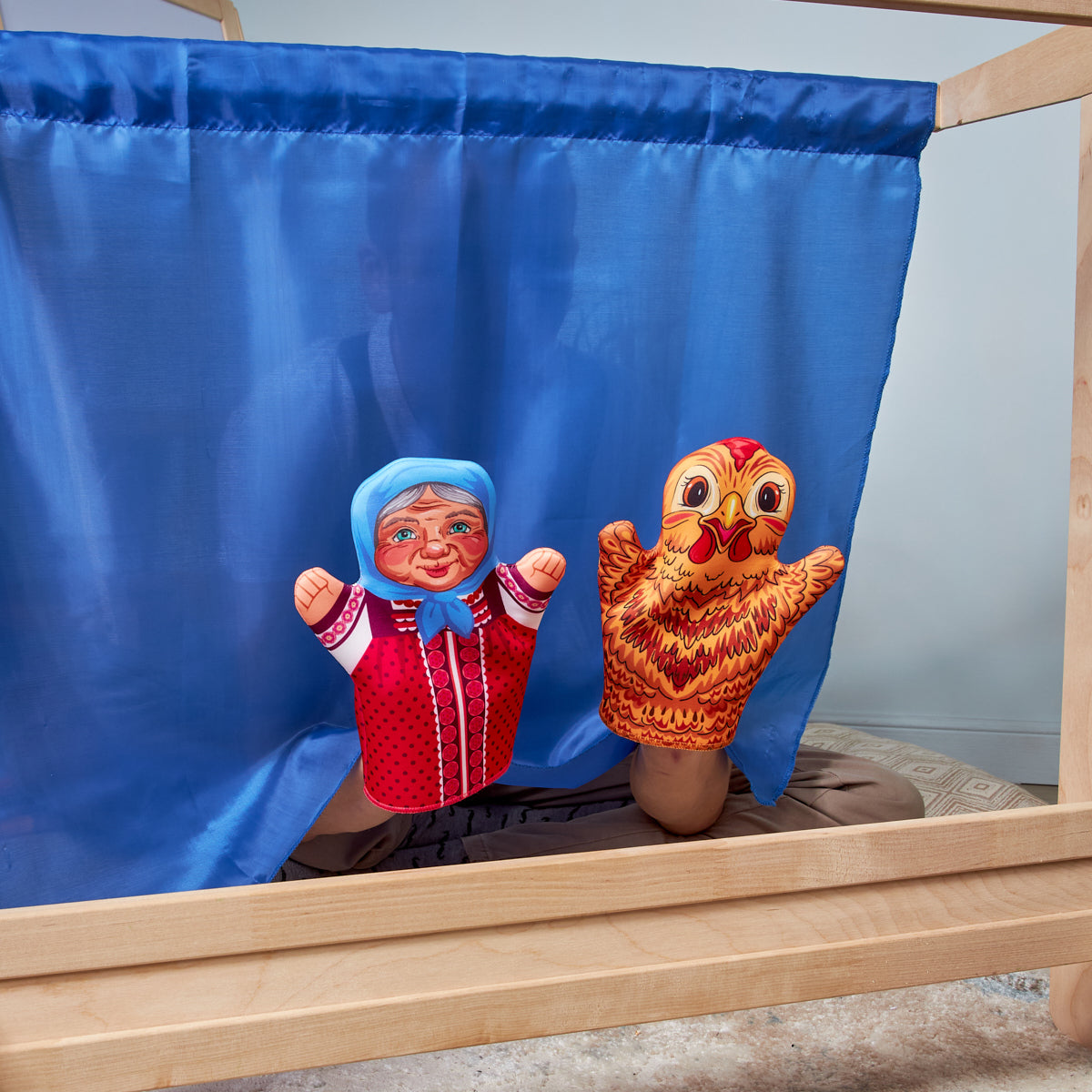 Ширма деревянная для кукольного театра (76,5см х 36,5см х 69,5см) неокр.