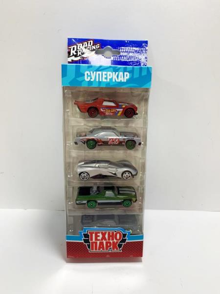 Machine en métal ROAD RACING pour SSUПЕРКАР 7,5 cm, 5 pièces, dans un assortiment, couleur. Parc technologique dans le cor.2*90
