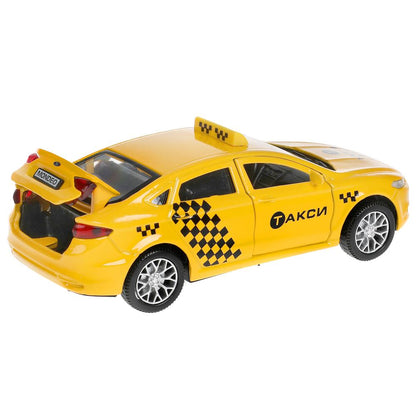 Машина металл свет-звук FORD MONDEO ТАКСИ 12 cm, двери, багаж, инерц, кор. Технопарк в кор.2*36шт