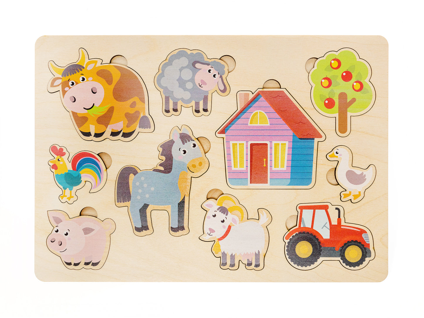 ИГРА РАЗВИВАЮЩАЯ ДЕРЕВЯННАЯ "ФЕРМА" (30Х21СМ) в кор.15шт