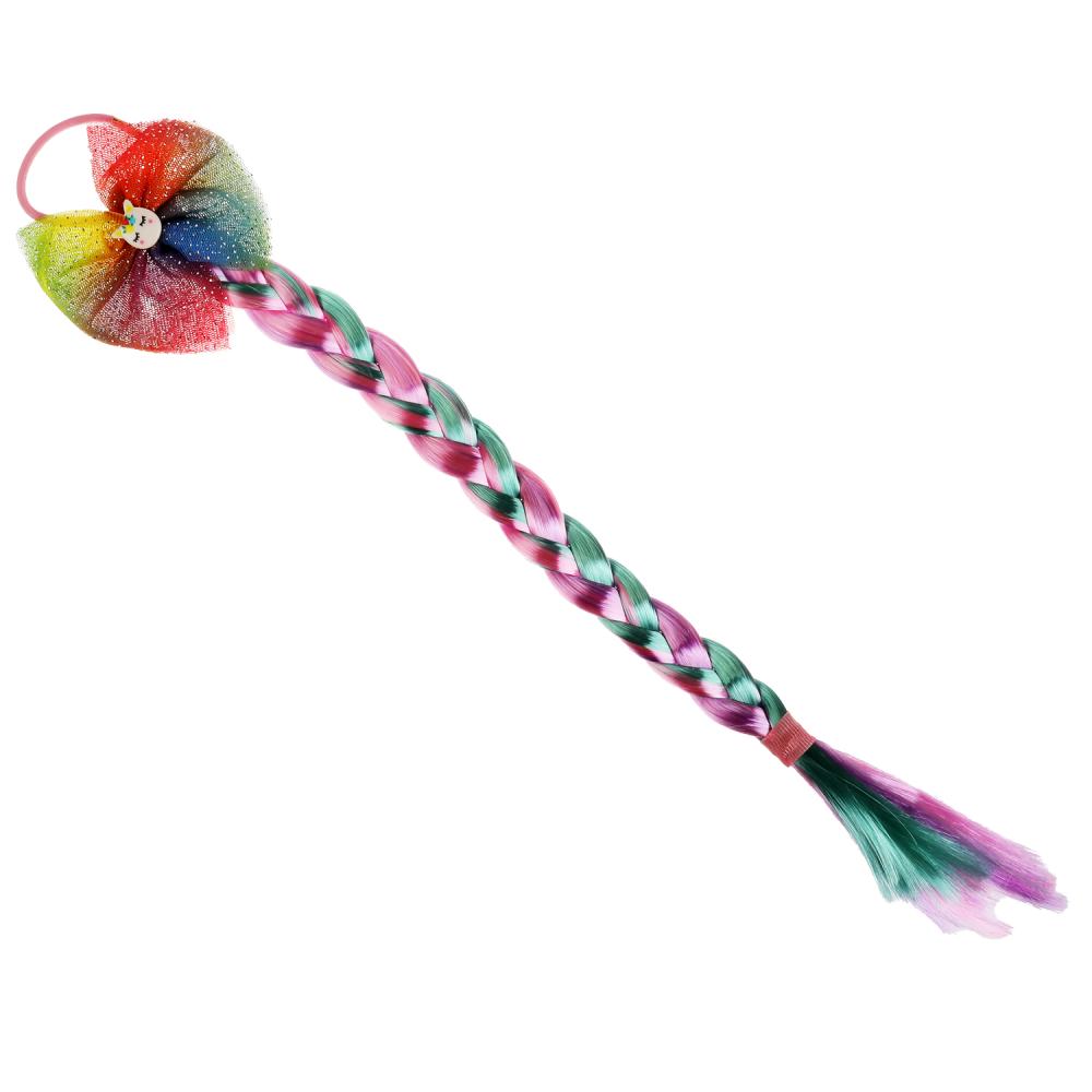 Аксесс д/девочек СКАЗОЧНЫЙ ПАТРУЛЬ резинка с косой/бант (rose/фиол/бирюз)МИЛАЯ ЛЕДИ уп-10шт в kor50up