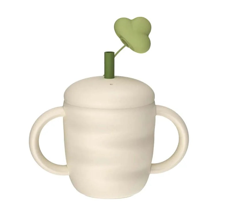 Angel dreams. SK2013-2 Поильник с трубочкой и двумя ручками "Морковка" (цвет-молочный)