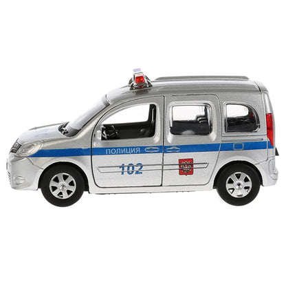 ТМ Технопарк. Машина металл "RENAULT KANGOO ПОЛИЦИЯ" 12см, открыв. двери, инерц. в кор. в кор.2*36шт