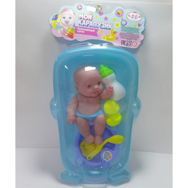 Пупс неозвуч 16 см, пьет, пишет, 5 акс КАРАПУЗ в кор.2*36шт