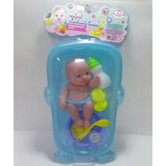 Пупс неозвуч 16 см, пьет, пишет, 5 акс КАРАПУЗ в кор.2*36шт