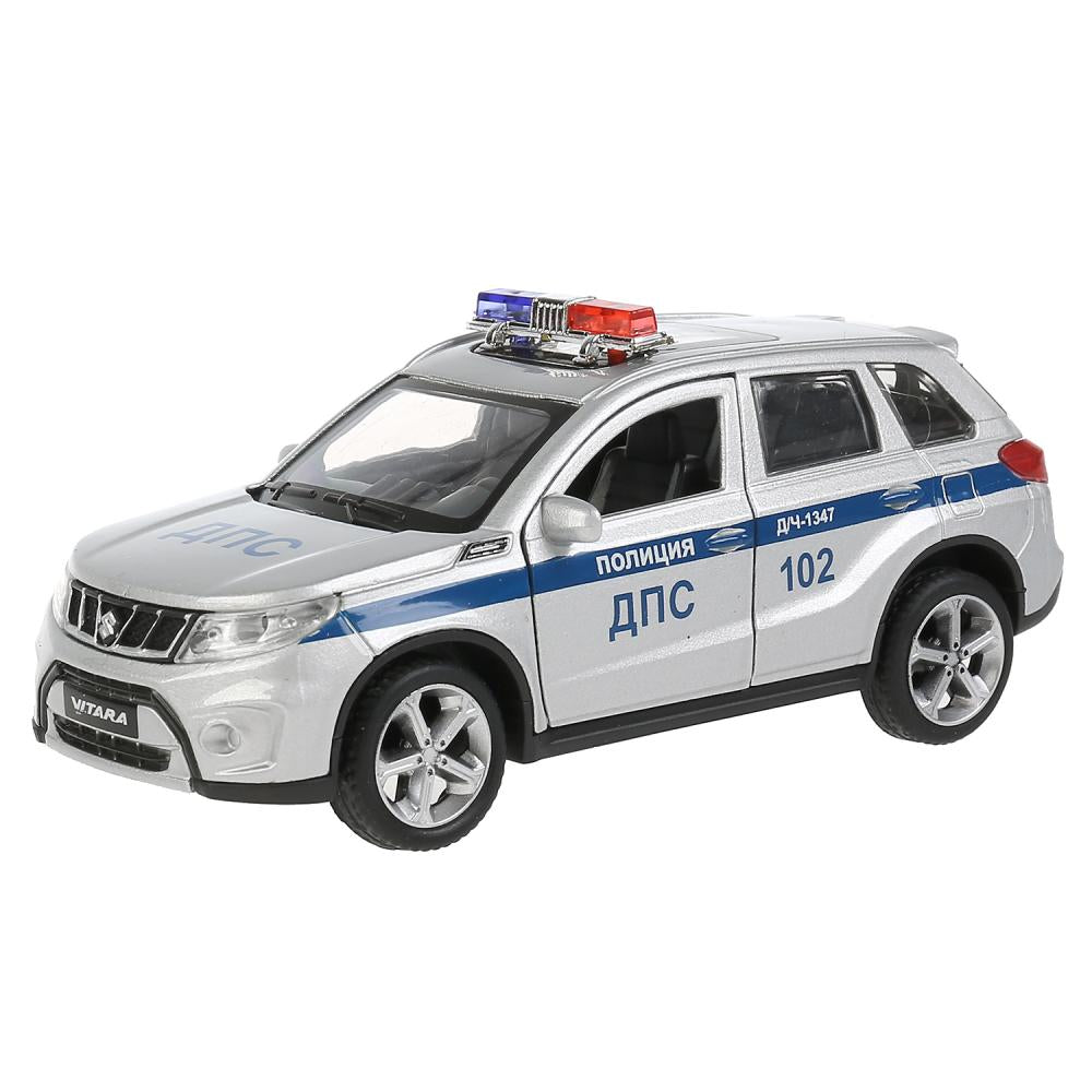 Machine en métal SUZUKI VITARA ПОЛИЦИЯ 12 cm, double, bagage, serebr, в кор. Parc technologique dans le cor.2*36шт