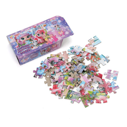 Весёлые подружки пони. Пазлы в коробке 54 детали. 90х65х25 мм. Умные игры в уп.32шт в кор.8уп