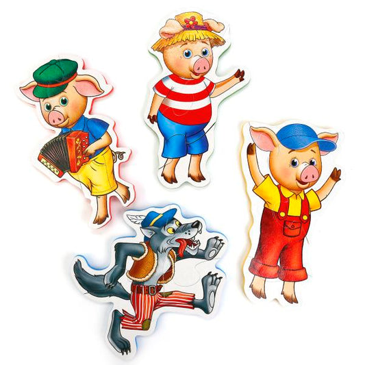 МАКСИ-ПАЗЛ "УМКА" ТРИ ПОРОСЕНКА. МЯГКИЙ (ЕВА) НА БЛИСТЕРЕ (4 ДЕТАЛИ). в кор.35шт