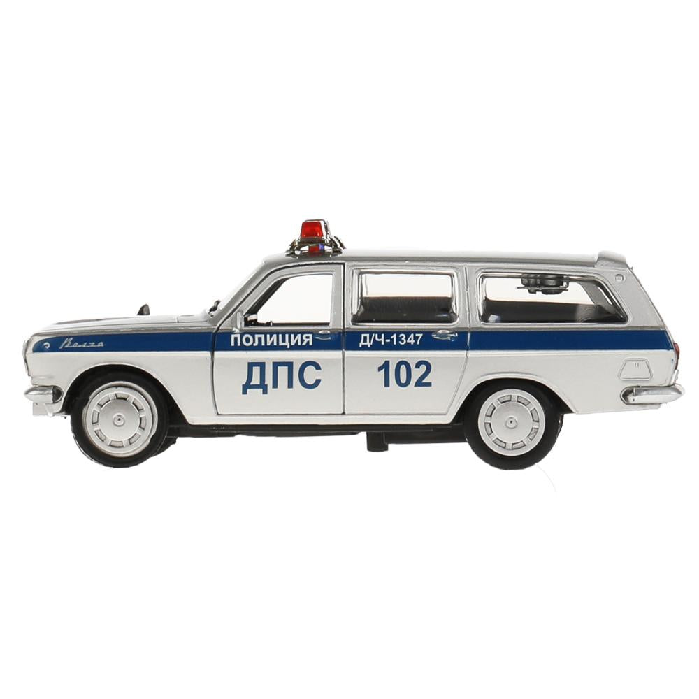 Машина металл ГАЗ-2402 "ВОЛГА" ПОЛИЦИЯ 12 см, двери, багажник, в кор. Технопарк в кор.2*36шт