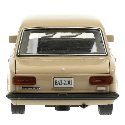 2101-12-BG Машина металл ваз-2101 длина 12 см, двери, багажник, инерц, бежевый, кор. Технопарк в кор.2