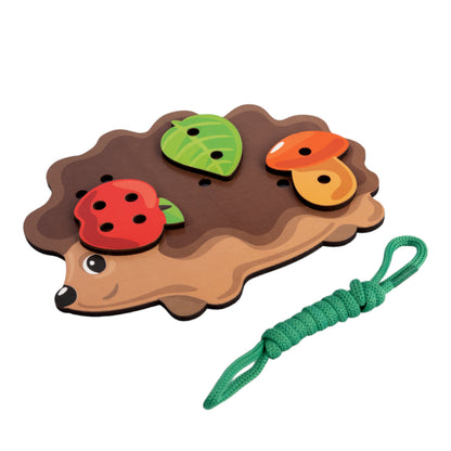 Шнуровка деревянная "Ежик" Baby Toys Wood (европодвес)