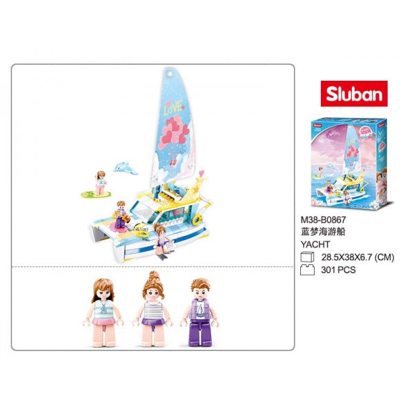 Constructeur en plastique. парусник с фигурками, 301дет. en Russie. cor. dans le cor.16шт