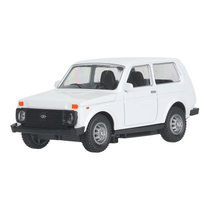 Машина металл LADA 4x4 длина 10 см, инерц, белый, кор. Технопарк в кор.72шт