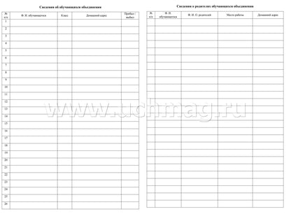 Журнал учета внеурочной деятельностин.в образов.орг-ии