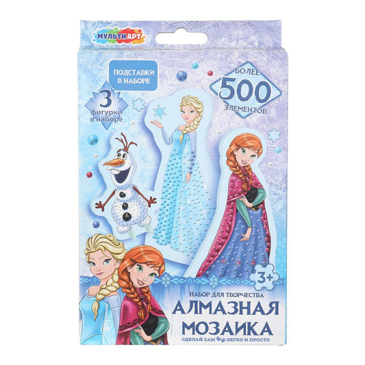 Алмазная мозаика фигурная на подставке 10*15 см снежная принцесса МУЛЬТИ АРТ в кор.100шт