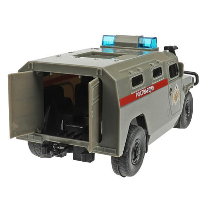Машина пластик свет-звук АМН ВПК-233114 РОСГВАРДИЯ 21 см, двер, инер, кор. Технопарк в кор.2*18шт