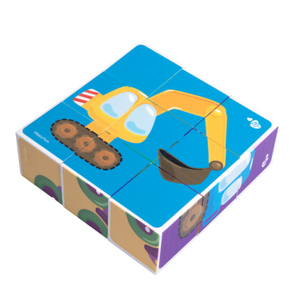 Кубики "На стройке" (без обклейки) 9 шт Детские игрушки