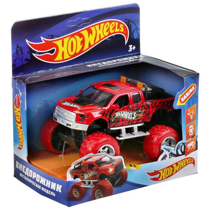 FY6108G-R2 304280 Машина металл свет-звук hot wheels ВНЕДОРОЖНИК, 12 см, дв, подв., инер, кор. Техно