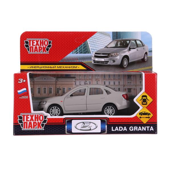 Машина металл LADA granta 11,5 см, двери, инерц, серебристый, кор. Технопарк в кор.2*36шт