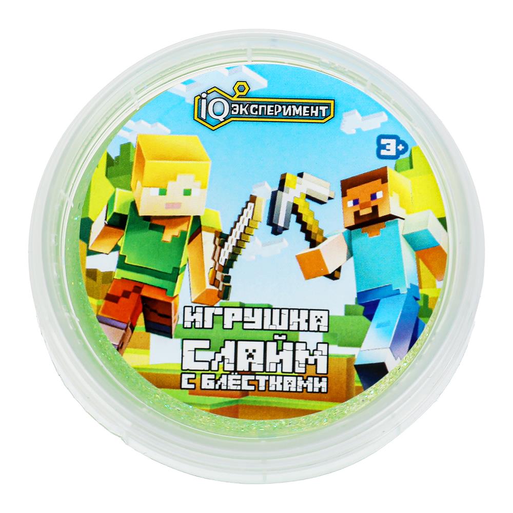Игрушка слайм персонажи компьютерных игр с блёстками 100 г IQ Эксперимент в кор.48шт