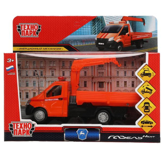 Машина металл ГАЗЕЛЬ NEXT АВАРИЙНАЯ СЛУЖБА 16 см, дверь, подв дет, ин, кор. Технопарк в кор.2*30шт