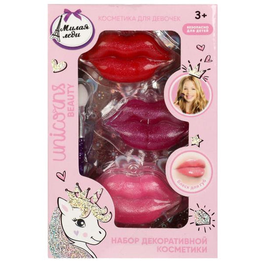 Косметика ДЛЯ ДЕВОЧЕК блески для губ МИЛАЯ ЛЕДИ в кор.3*192шт