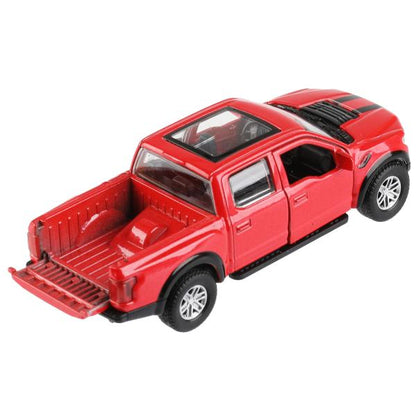 F150RAP-12-RD 326431 Машина металл FORD F150 RAPTOR 12 см, двери, багаж, инерц, красный, кор. Техноп
