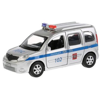 ТМ Технопарк. Машина металл "RENAULT KANGOO ПОЛИЦИЯ" 12см, открыв. двери, инерц. в кор. в кор.2*36шт