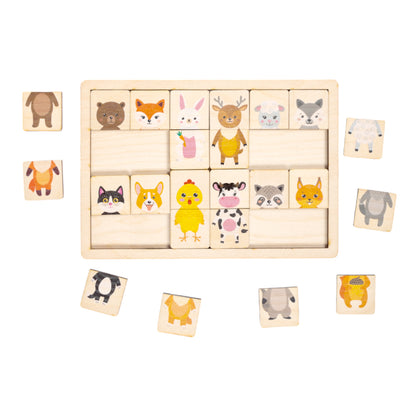 Пазлы из дерева "Половинки" Животные