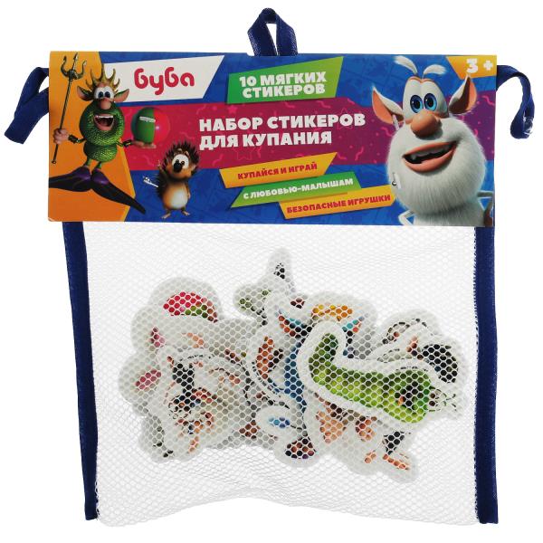 Игрушка пластизоль для ванны БУБА набор стикеров ева 10 шт, сетка КАПИТОШКА в кор.50наб