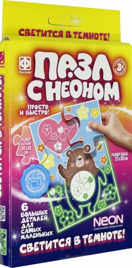 349022 Пазл с неоном "Медвежонок"