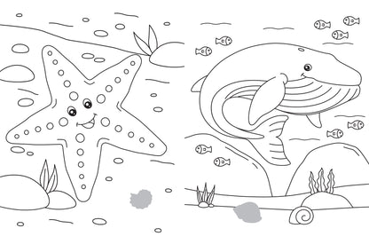 Раскрась и наклей: подводный мир: книжка-раскраска