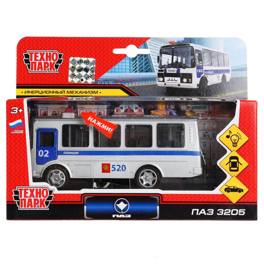 Machine en métal PAZ 3205 14 cm, noir + jaune, ouvert. двери и багажник, инерц. в кор Технопарк в кор2*24шт