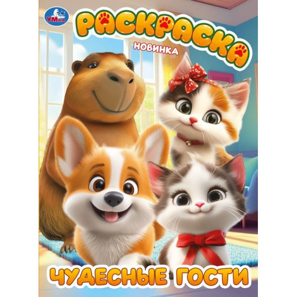 Чудесные гости. Раскраска. 214х290 мм. Скрепка. 16 стр. Умка в кор.50шт