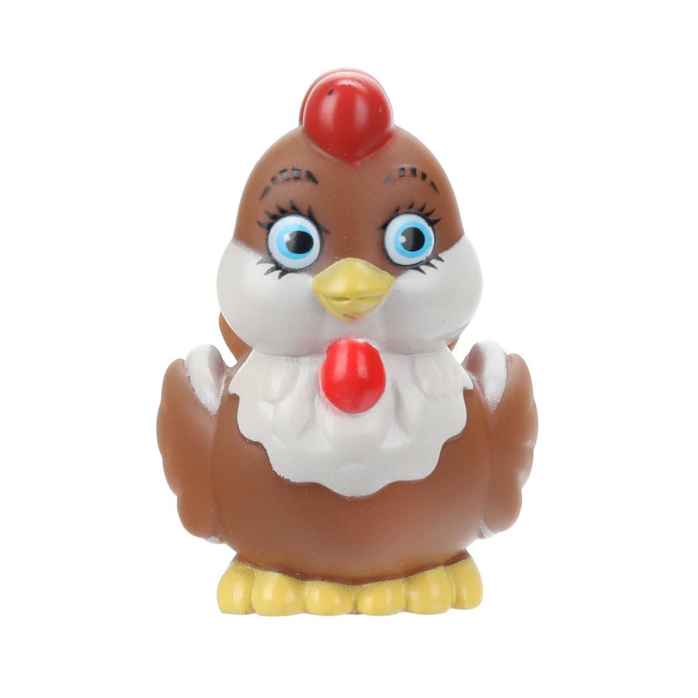 Игрушка пластизоль для ванны курочка, в сетке КАПИТОШКА в кор.2*144шт