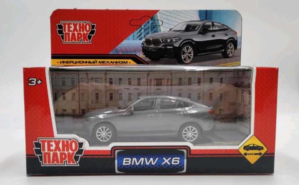 Машина металл BMW X6 длина 10,5 см, инерц, мокрый асфальт, в кор. - в кор.2*36шт