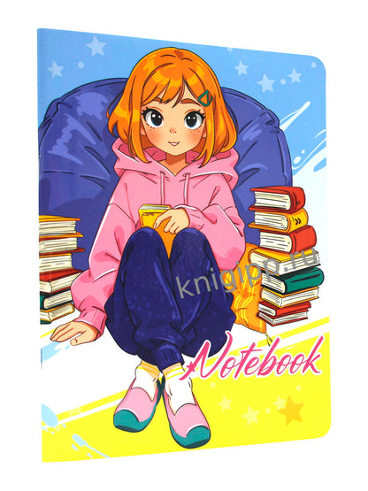 MyArt. БЛОКНОТ в клетку My big notebook. Девочка с книгами