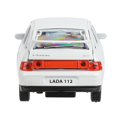 Машина металл ваз-2112 12 см, двери, багаж, белый, кор. Технопарк в кор.2*36шт