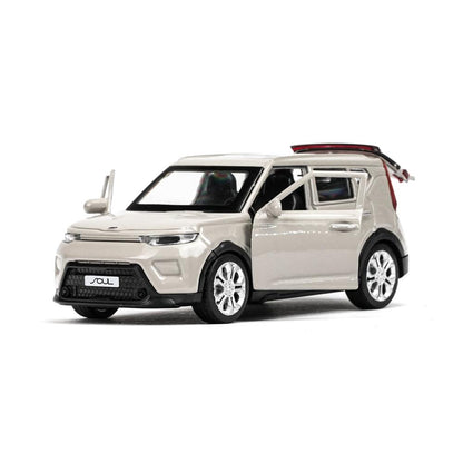 Машина металл KIA soul длина 12 см, двери, багаж., инерц, золотистый, кор. Parc technologique dans le cor.2*36шт