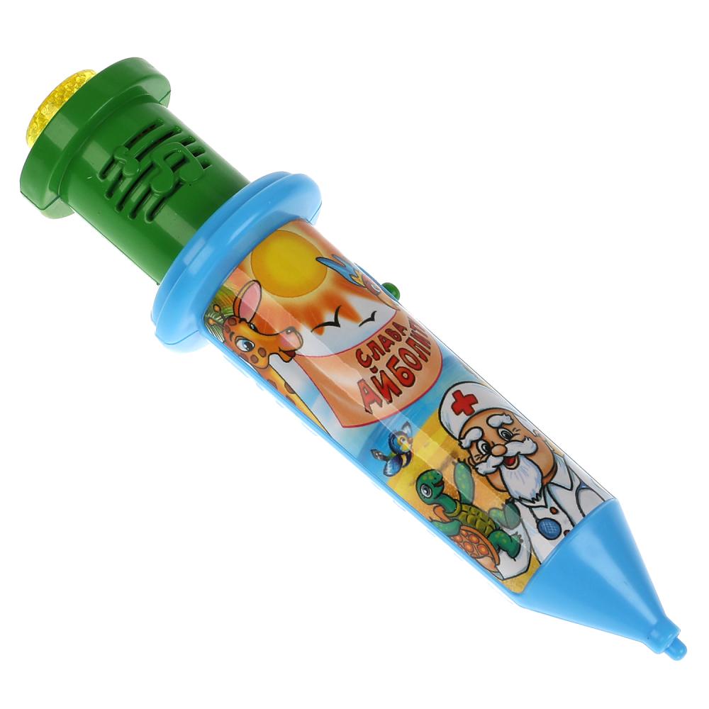 Умка. Музыкальный шприц "Корней Чуковский" 30 муз.стихов,песен,звуков,свет,блист.,бат., арт.HT576-R