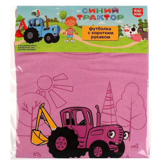 Футболка с левым рукавом СИНИЙ ТРАКТОР р-р 98 RIKI KIDS в кор.50шт