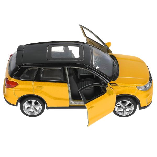 Машина металл "suzuki vitara s 2015" дл 12 см, откр дв, багажник, ин, золот с чёрный в кор. Технопарк