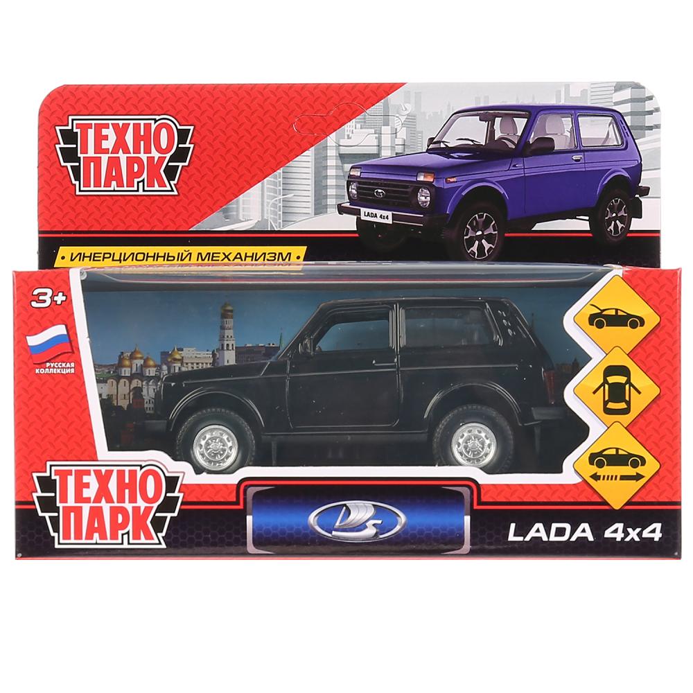 ТМ Технопарк. Machine métallique "LADA 4x4" 12 cm, ouverte. двери, инерц., ЧЕРНЫЙ. dans le cor. dans le cor.2*36шт