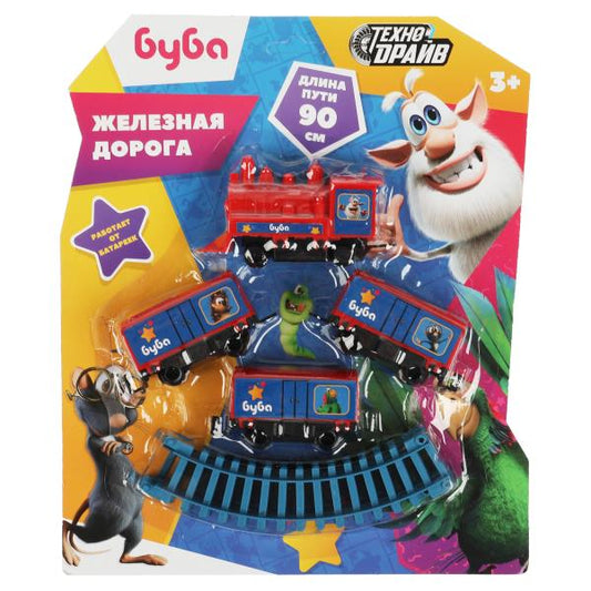 Железная дорога мультяшная БУБА длина пути 90, блист.23,5*28*5см ТЕХНОДРАЙВ в кор.2*72шт
