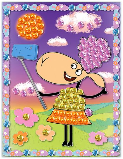 Отель у овечек. Мозаика из пайеток картина "Селфи овечки Беллы"